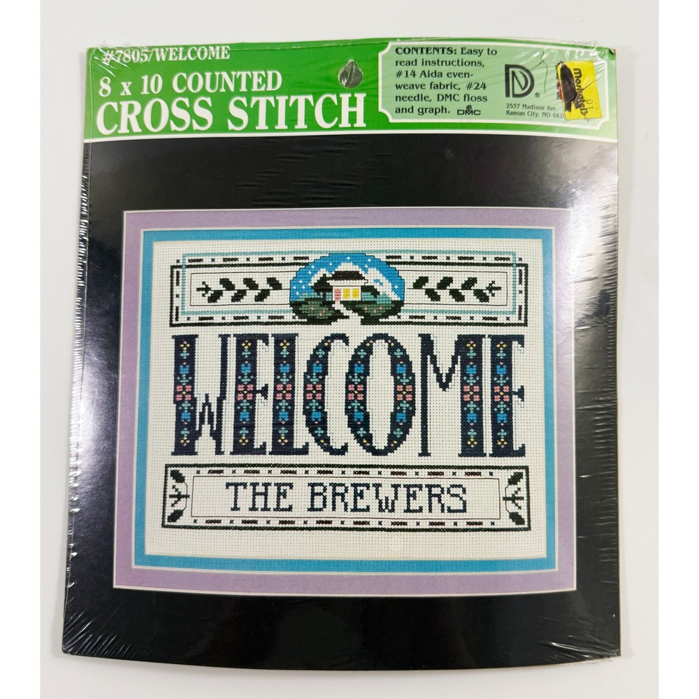 Designs For The Needle Cross Stitch Kit Unisex 8x10 Blue Welcome Vintage 7805